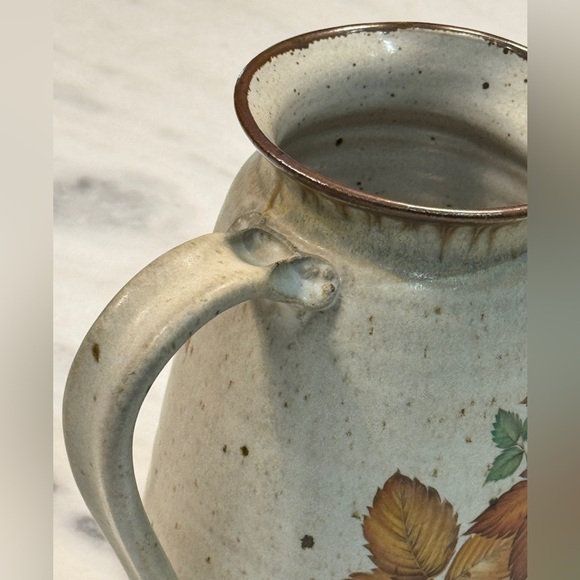 Vintage O’Keefe California Pottery Stoneware Floral Autumn Design Pitcher - Picture 5 of 6